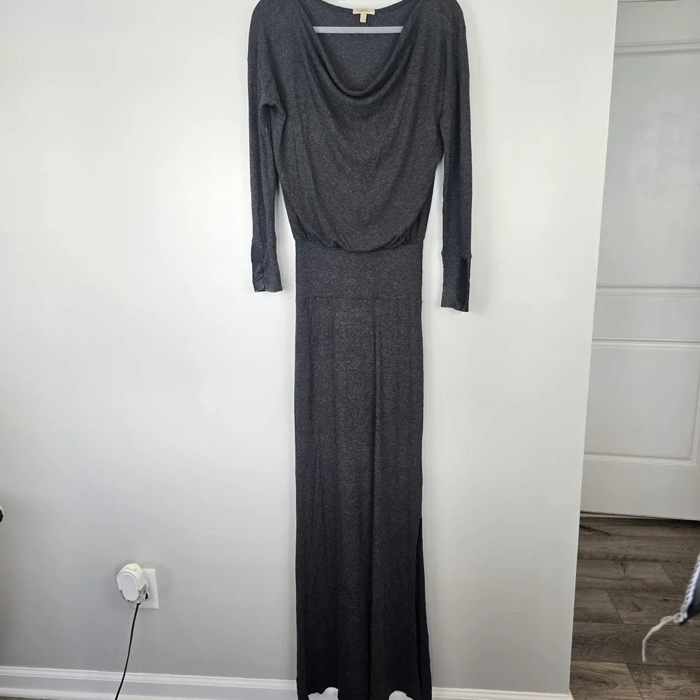 Bordeaux‎ Gray Sz Small Maxi Long Sleeve Dress.C73